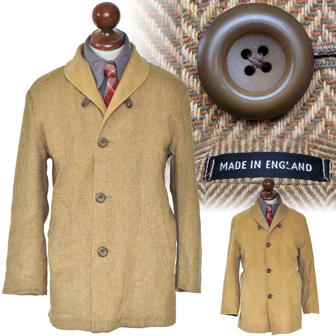 Reversible Tweed and Moleskin coat VintageHaberdashers Blog